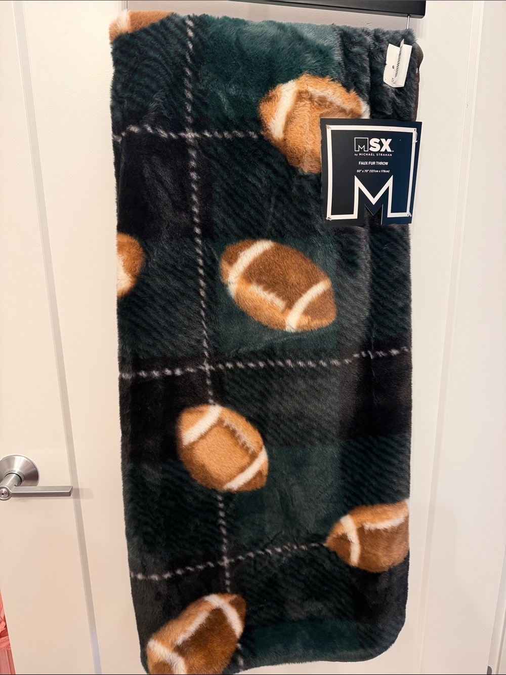 Michael Strahan 50 x 70 Faux Fur Football Throw
